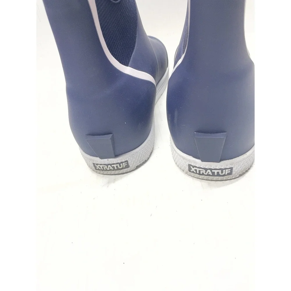 Xtratuf Wheelhouse Ankle Deck Boot Navy/White Mens Size 10 EUC